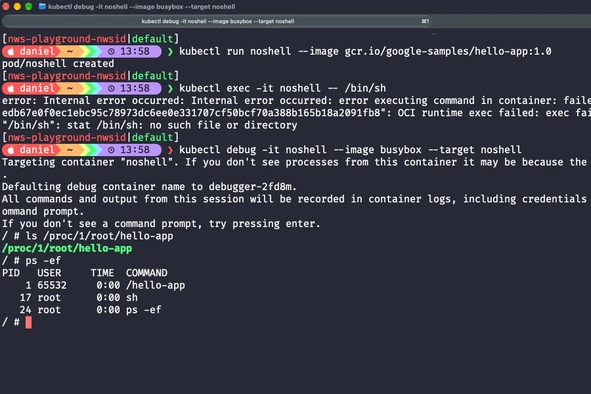 kubectl debug