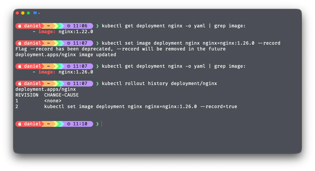 kubectl set Example